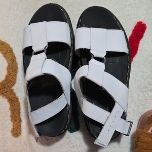 Dr. Martens Women's Black and White Sandals